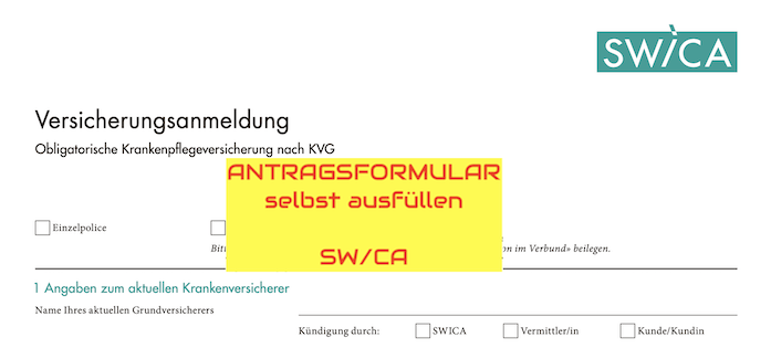 KVG Antrag SWICA Vorschau